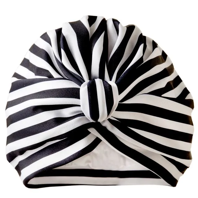 Stripey Black Luxury Drying Turban
