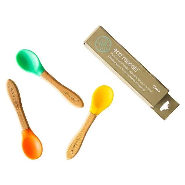 3 X Spoons in multiple colour ways - Green Orange Yellow