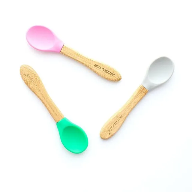 3 X Spoons in multiple colour ways - Green Pink Grey