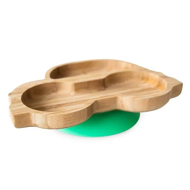 Eco Rascals Bamboo Suction Plate for kids - Car Shaped - Green