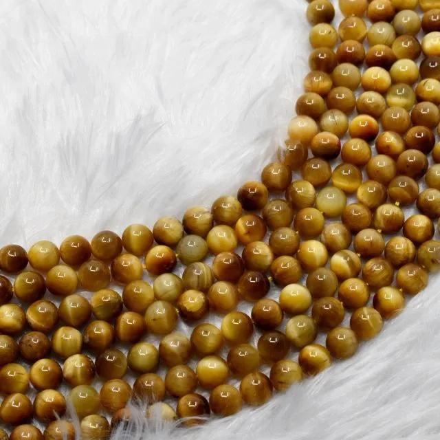 Tiger Cats Eye Heated Grade 4mm, 6mm, 8mm, 10mm, 12mm, 14mm Round Beads