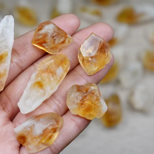 Small Citrine Natural Point, Real Gemstone Polished Crystal Point