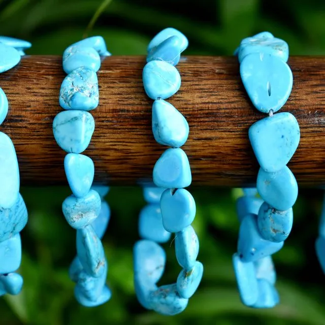 Natural Turquoise Nugget Bracelet, Crystal Loose Gemstone Nugget Bracelets