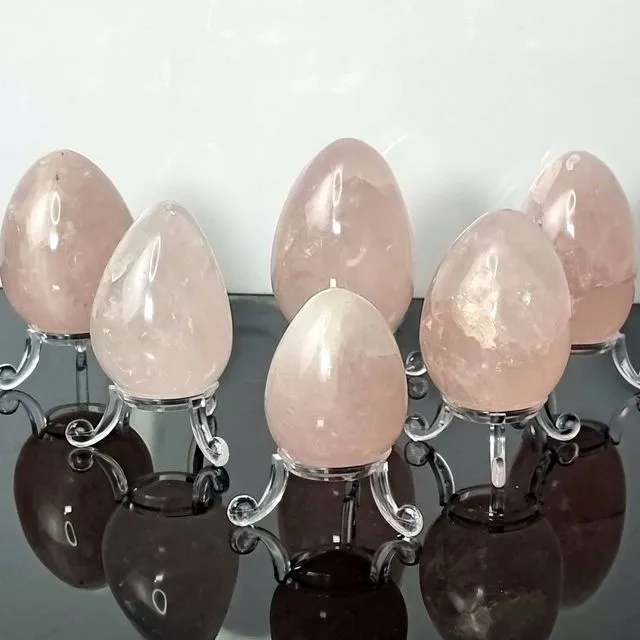Rose Quartz Crystal Egg x1 - Rose eggs x1