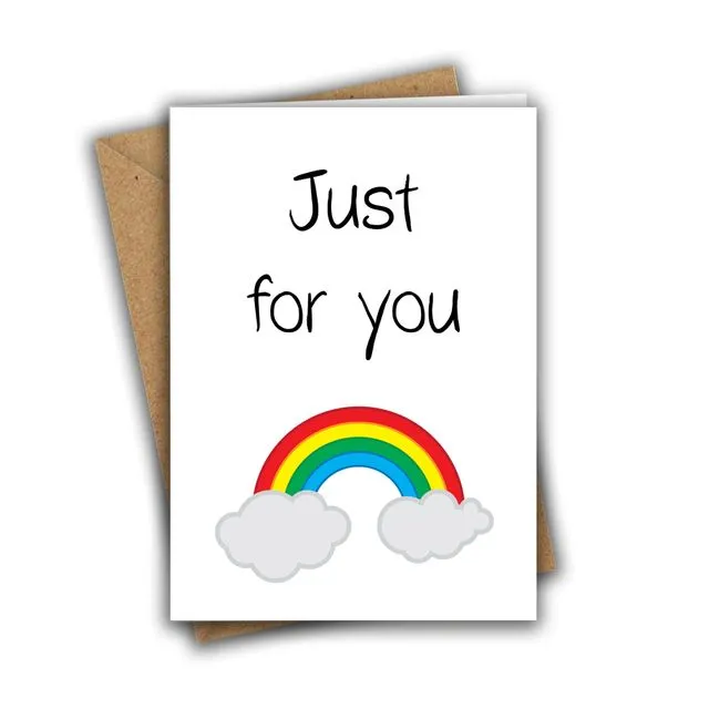 Blank Card Just For You Rainbow Greeting Card 001