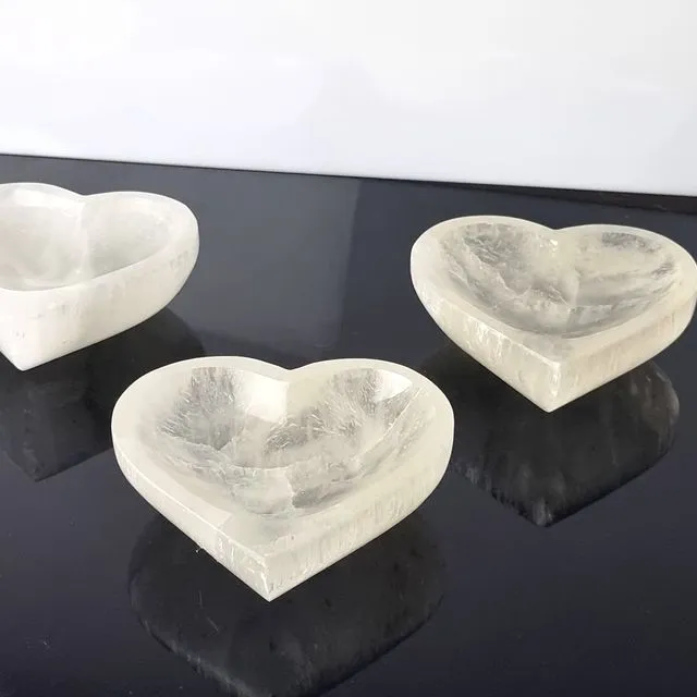Selenite Crystal Bowl Heart - Heart