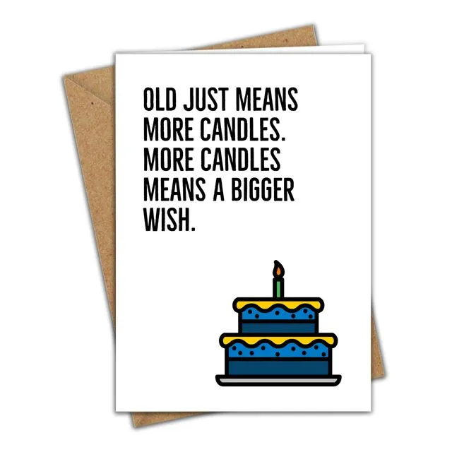 Funny Birthday Card More Candles, Means a Bigger Wish Greeting Card 050