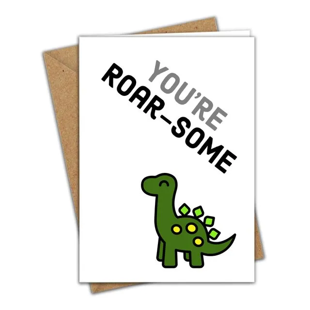 Kids Dinosaur Birthday Card You’re Roar-Some Greeting Card KID002
