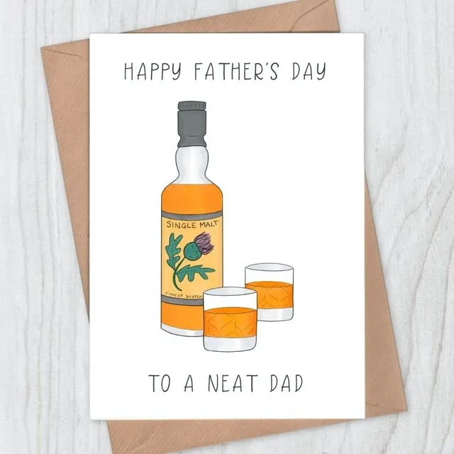Whisky Neat Father's Day Card