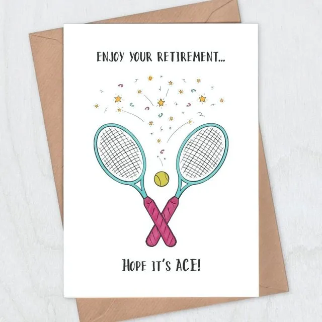 Ace Tennis Retirement Card