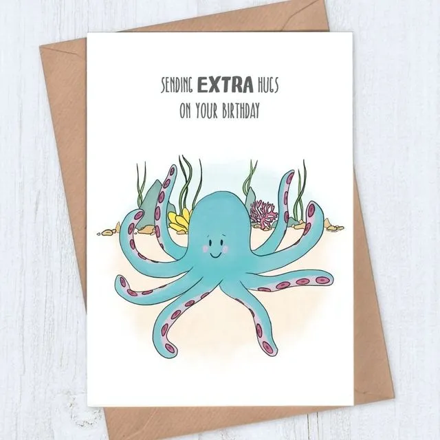 Sending Extra Hugs Birthday Card