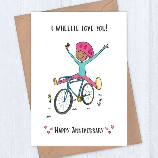 Wheelie Love You Cycling Anniversary Card