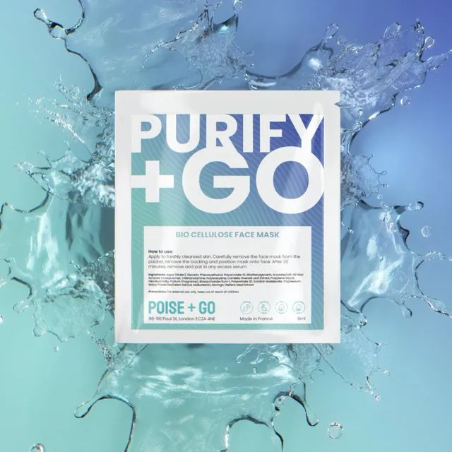 Purify + Go - Bio Cellulose Face Mask, Anti Pollution and Anti Ageing Face Sheet Mask