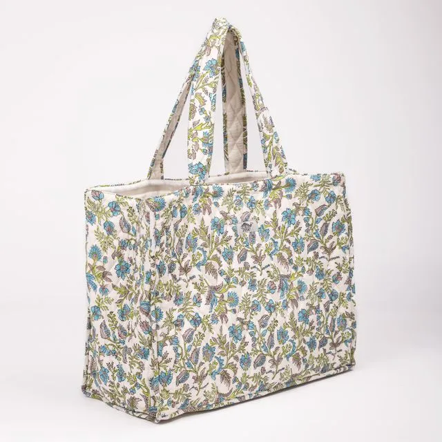 QUILTED TOTE BAG WHITE