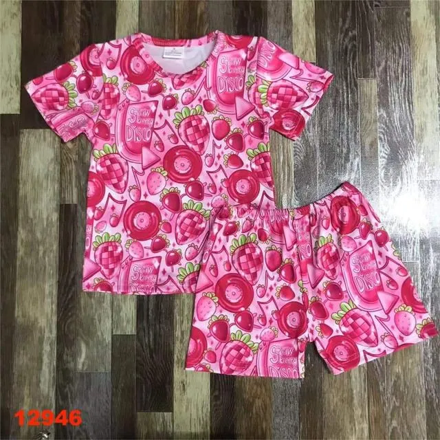 Strawberry Disco Youth Short Set *See Shipping Policy*