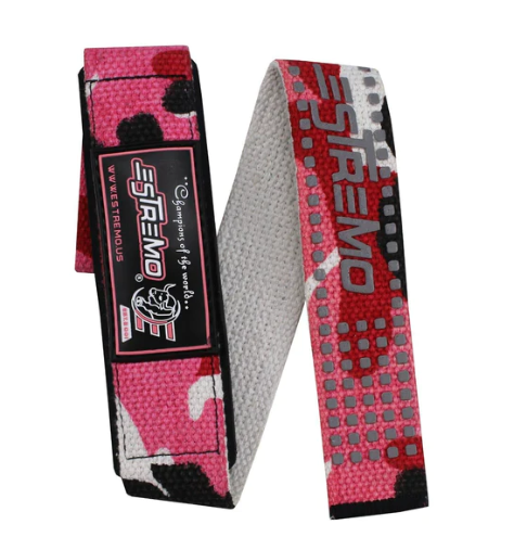 BAR LIFTING STRAPS CAMOUFLAGE PINK