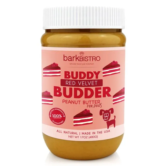 Dog Peanut Butter, Red Velvet BUDDY BUDDER, 100% all natural dog peanut butter