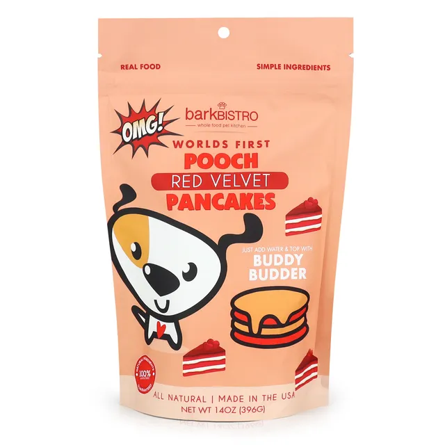 Dog Pancakes, Red Velvet POOCH PANCAKES, 100% all natural dog pancakes