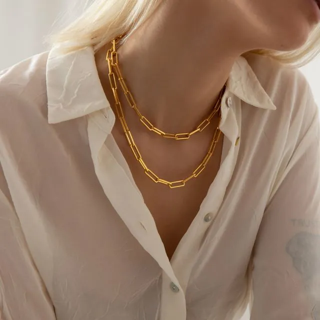 Gold Chunky Paperclip Chain 18k Gold Plated