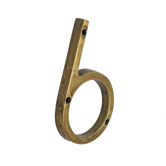 Brass bee Premium House Numbers in Heritage Finish 0-9 - 5 Inch - Number 6