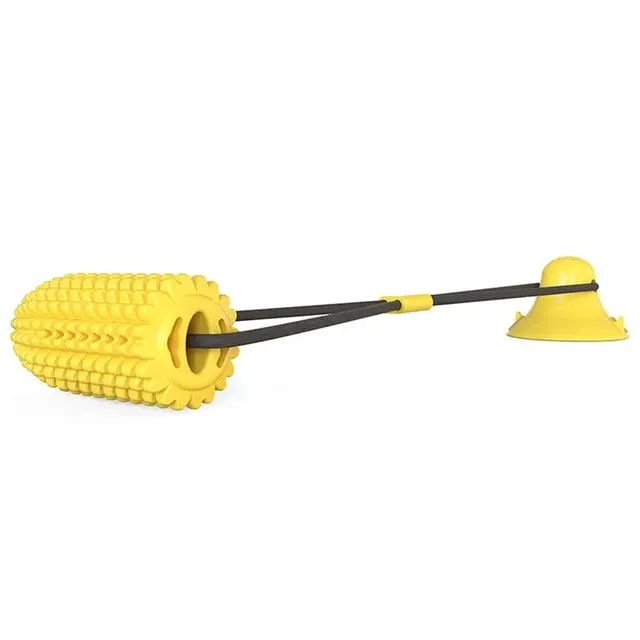 Corn Yellow Vacuum Suction Dog Cup Chew Toy