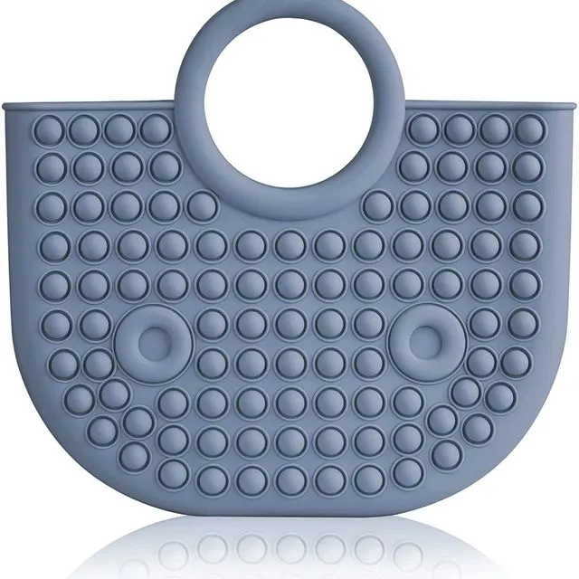 Grey Color Tote Pop it Fidget Shopping Bag For Women's