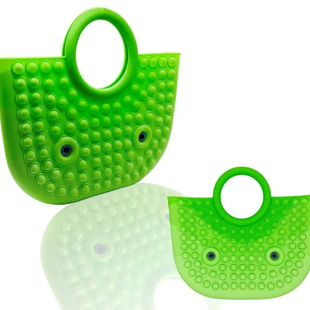 Decompression Green Color Pop It Fidget Shoulder Tote Bag For Womens