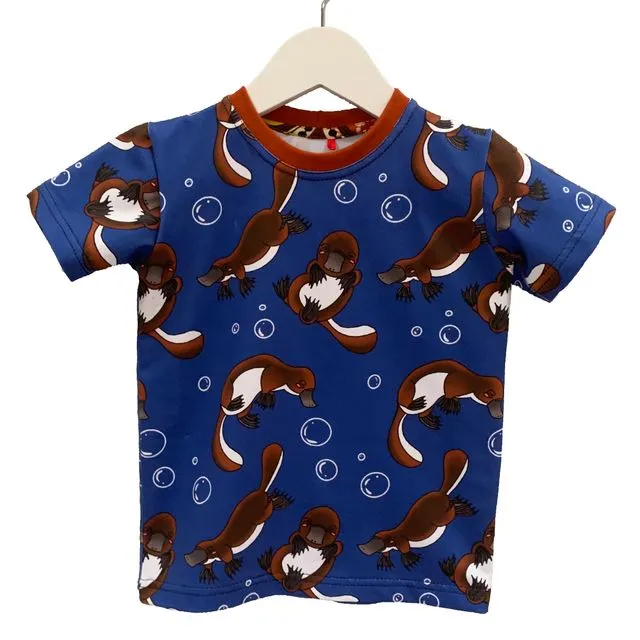 Royal Blue Platypus Kids T-Shirt
