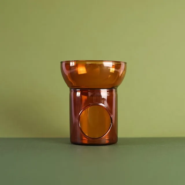 'Sienna' Amber Glass Wax / Oil Burner