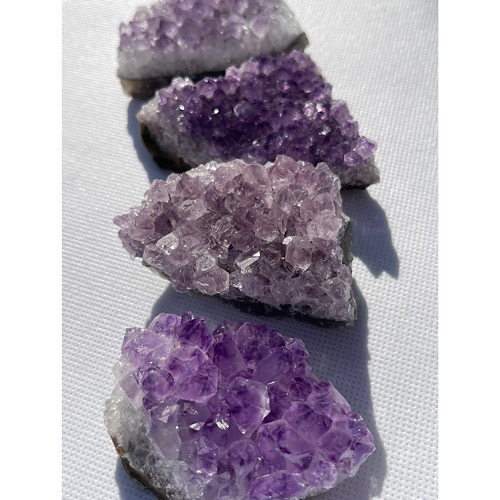 Purple Amethyst set of four clusters