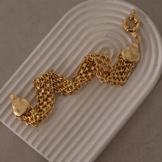 Gold Chain Bracelet 18k Gold Plated
