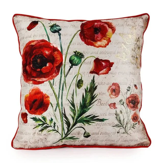 Dupion Silk Floral Print Cushion Cover, 16x16 Inch, Set of 2 - color14