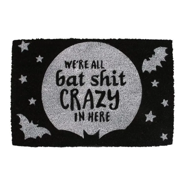 Black Bat Shit Crazy Doormat