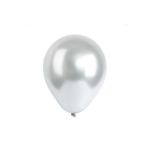 12 INCH METALLIC SILVER LATEX BALLOONS PACK OF 10