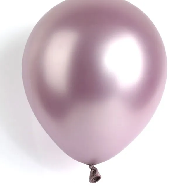 7 INCH METALLIC PINK LATEX BALLOONS PACK OF 100