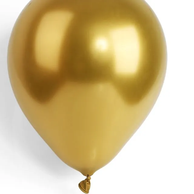 7 INCH METALLIC GOLD LATEX BALLOONS PACK OF 100