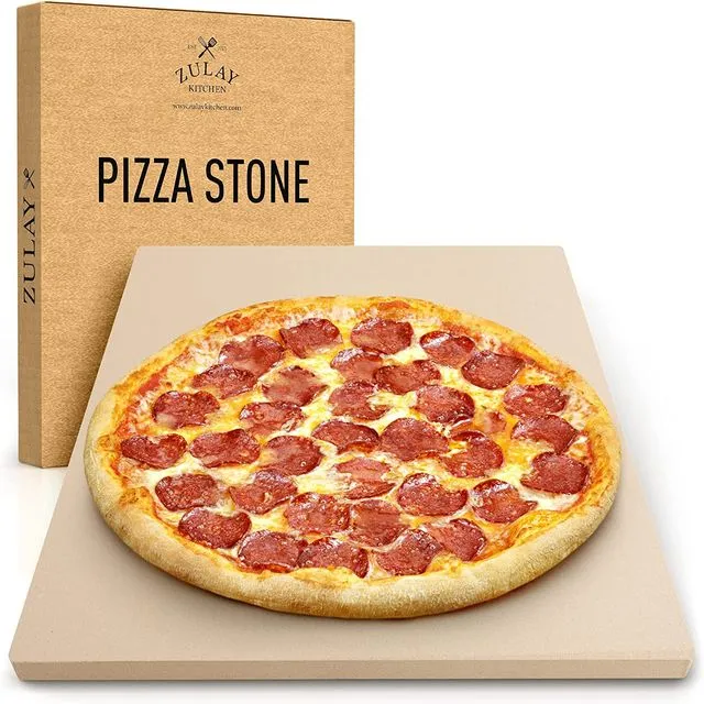 Zulay Kitchen Large Pizza Stone for Oven and Grill