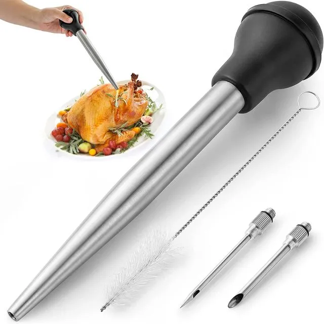 Zulay Kitchen Stainless Steel Turkey Baster for Cooking