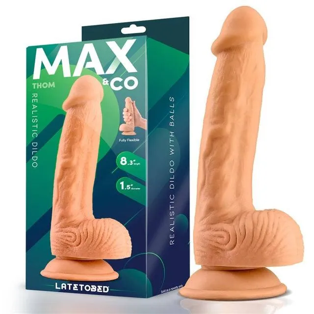 MAX & CO THOM REALISTIC DILDO WITH FLESH TESTICLES 8.3"