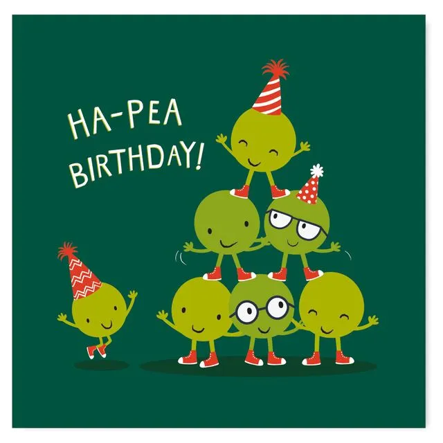 Quirky Peas Birthday Card | Food Humour Card