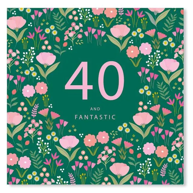 Feminine Age 40 Birthday Card