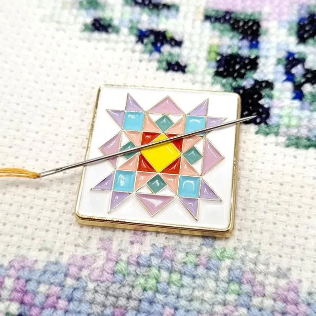 Quilt Block Needle Minder for Cross Stitch, Embroidery & Sewing