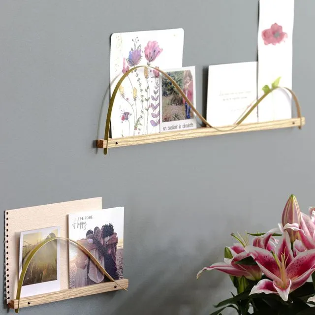Large card or photo holder, wall shelf