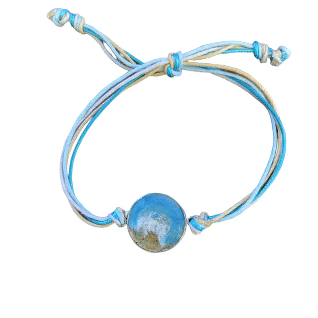 Beach Sand and Ocean Multi-strand waxed cord bracelet