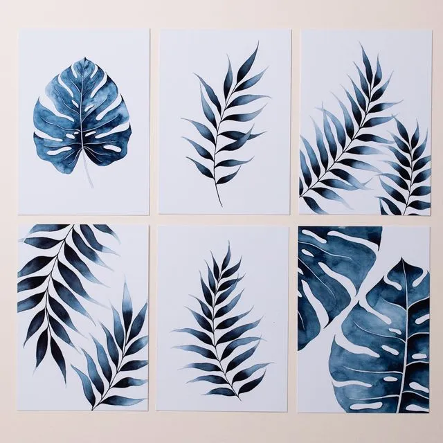 Set of 6 plants postcards