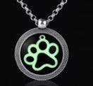 Paw Print Glow in the Dark Pendant Necklace
