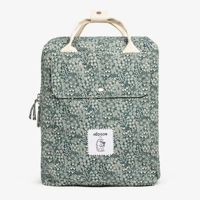 Backpack Nico - Green flowers
