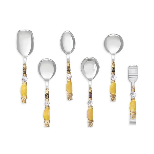 Lemon Bubbles Serving Spoons (Set Of 6)