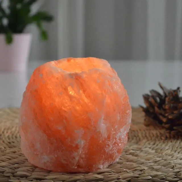 Bougeoir Cristal de Sel d’Himalaya – Rock 500g – Idée Cadeau – Objet de Décoration Original