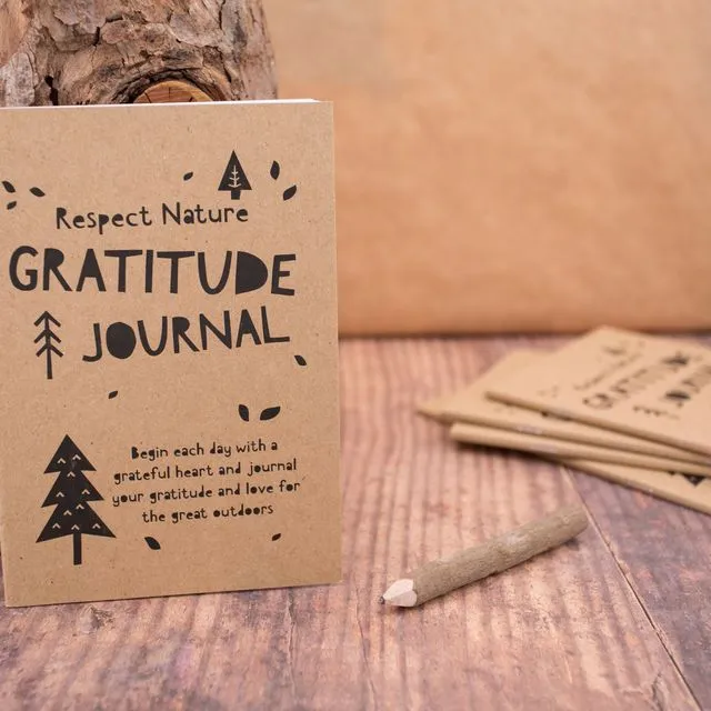 Children's Gratitude Journal and Natural Stick Pencil Set